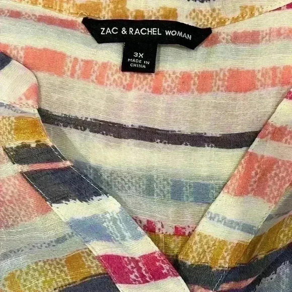 ✨Zac & Rachel stripped button down shirt size 3X - Picture 6 of 6